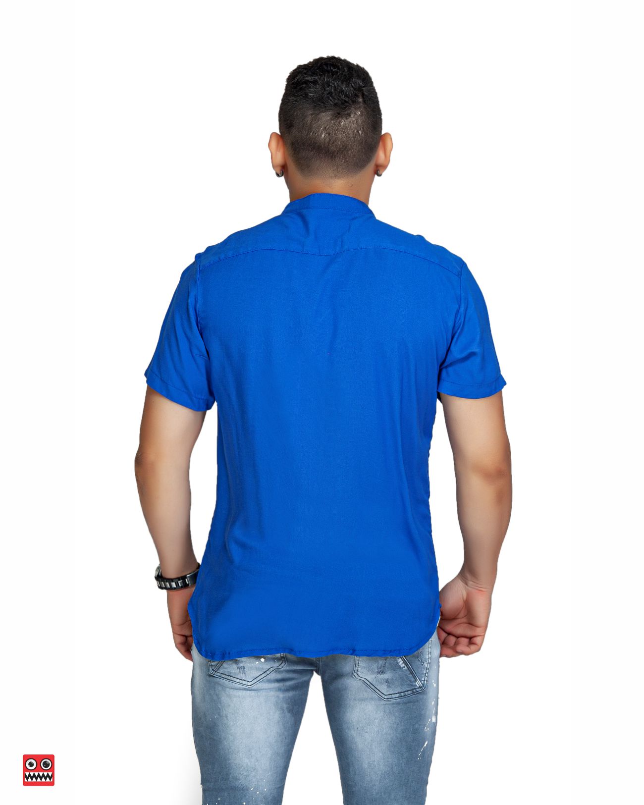 ref 1783 02 Camisa MC azul royal , tela fria 100% viscosa.